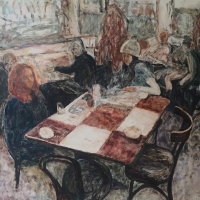 Sally and Hannah  25” x 19 1/2” oil on paper