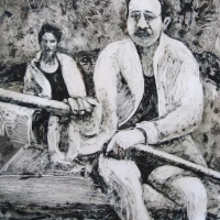 Destination Uncertain 18" x 24"monotype