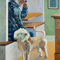 Phone Call, Oil on Board, 24" X 36"