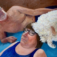The Three of Us, Oil on Board, 36" X 24"